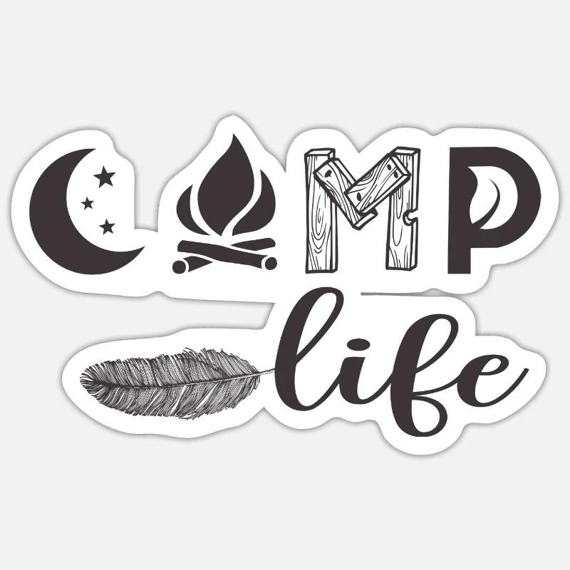 Camp live - Sticker size S (10 x 10 cm) - white matte
