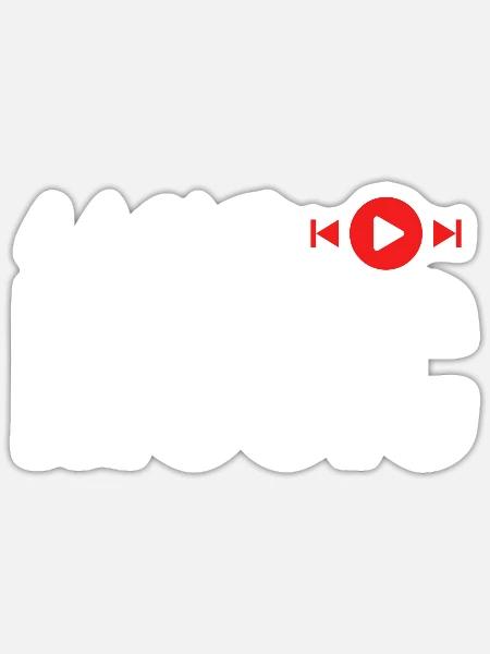 I LOVE MUSIC - Sticker Größe S (10 x 10 cm) - Mattweiß