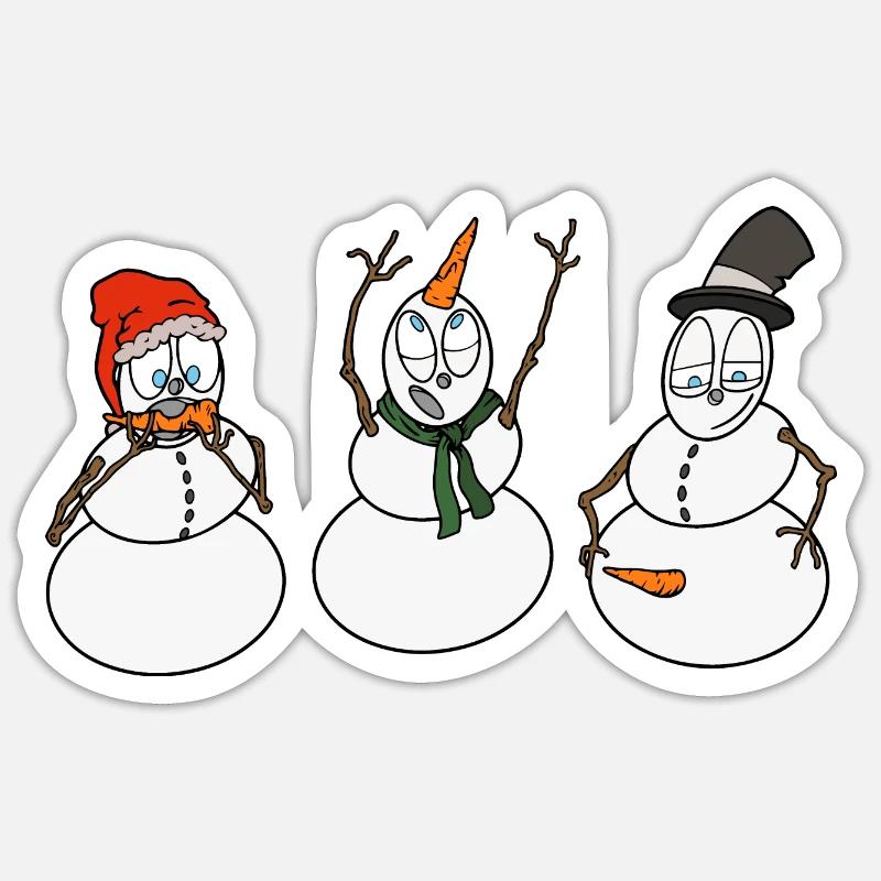 Wacky snow sculptures - Sticker size S (10 x 10 cm) - white matte