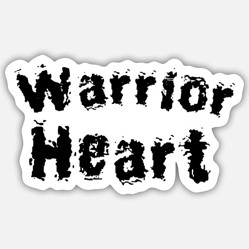 Cœur de guerrier - Sticker taille S (10 x 10 cm) - blanc mat