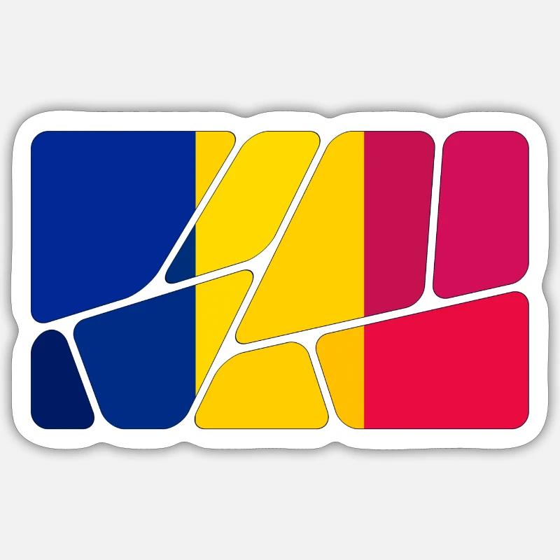 Tchad - Sticker taille S (10 x 10 cm) - blanc mat
