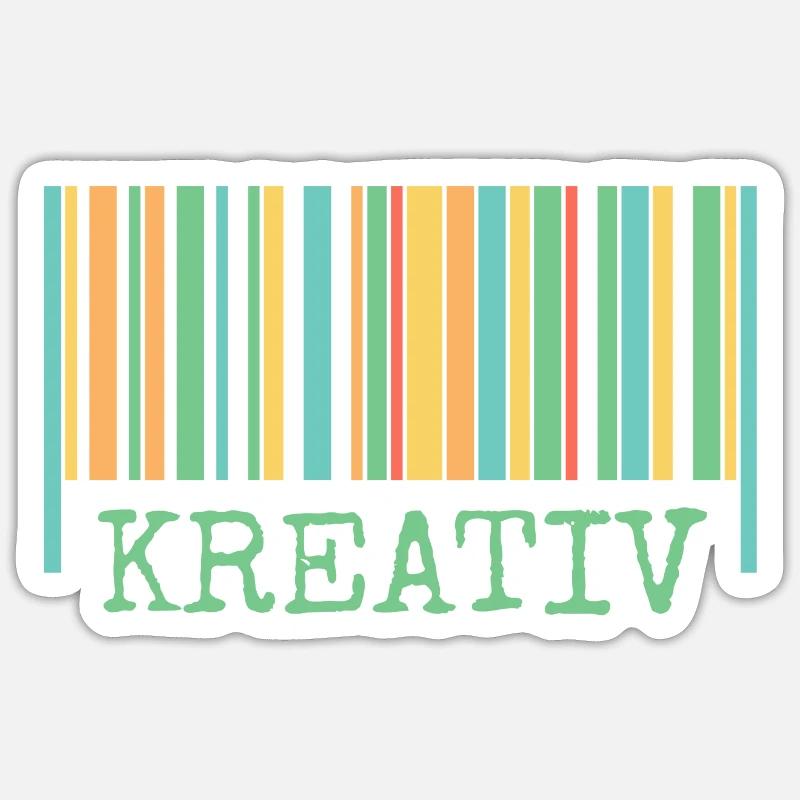 Barcode Creative Créativité - Sticker taille S (10 x 10 cm) - blanc mat