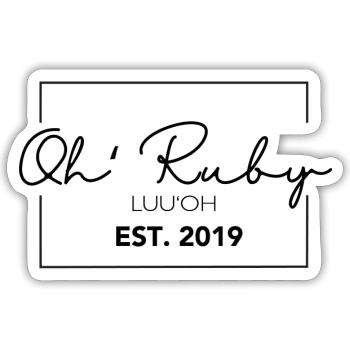 OH Ruby - Sticker Größe S (10 x 10 cm) - Mattweiß - Vorne