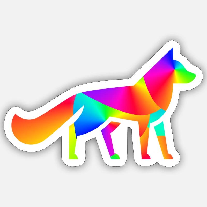 Gradient Fox - Sticker Größe S (10 x 10 cm) - Mattweiß