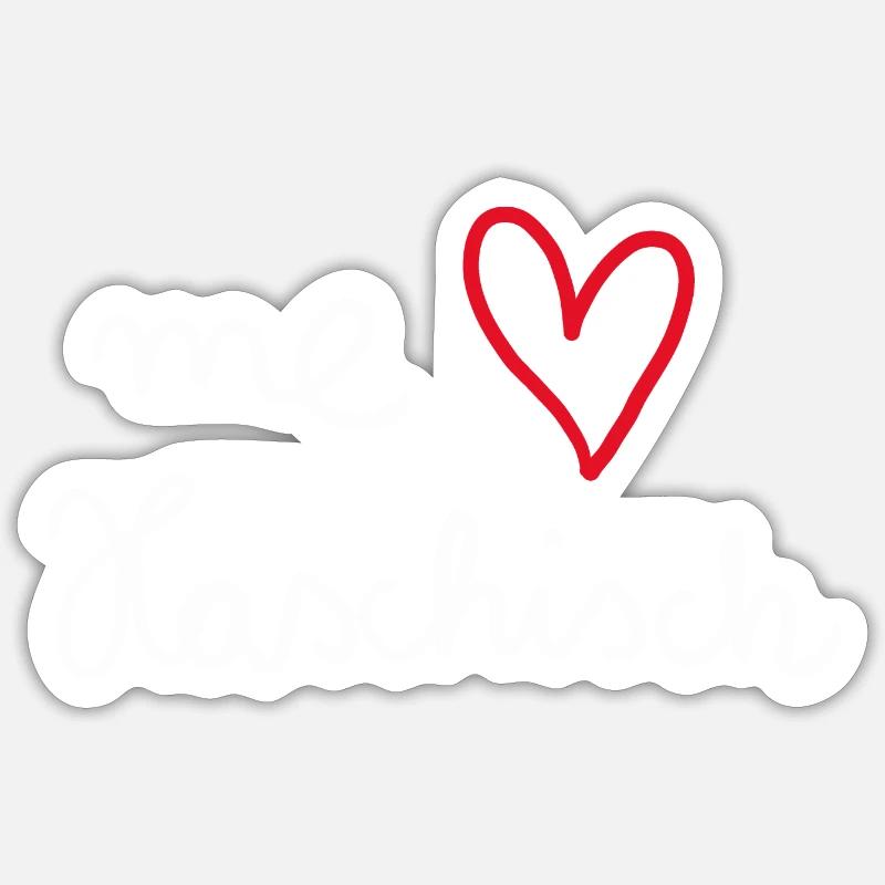 ich liebe Haschisch - Sticker Größe S (10 x 10 cm) - Mattweiß