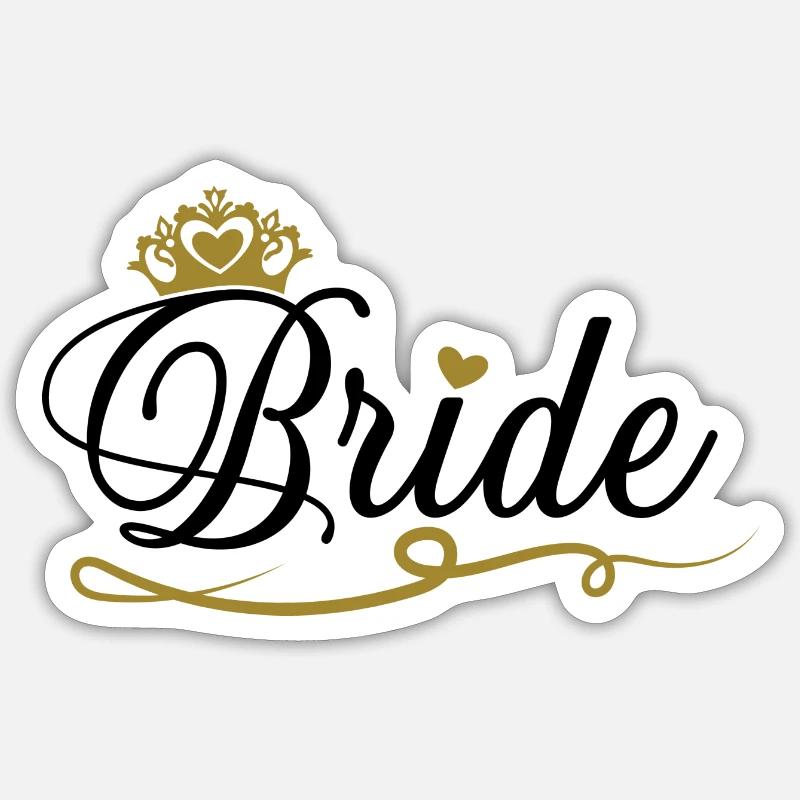 Bride - Sticker taille S (10 x 10 cm) - blanc mat