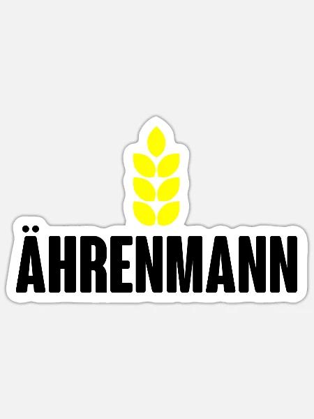 Ährenmann Design dunkel - Sticker Größe S (10 x 10 cm) - Mattweiß