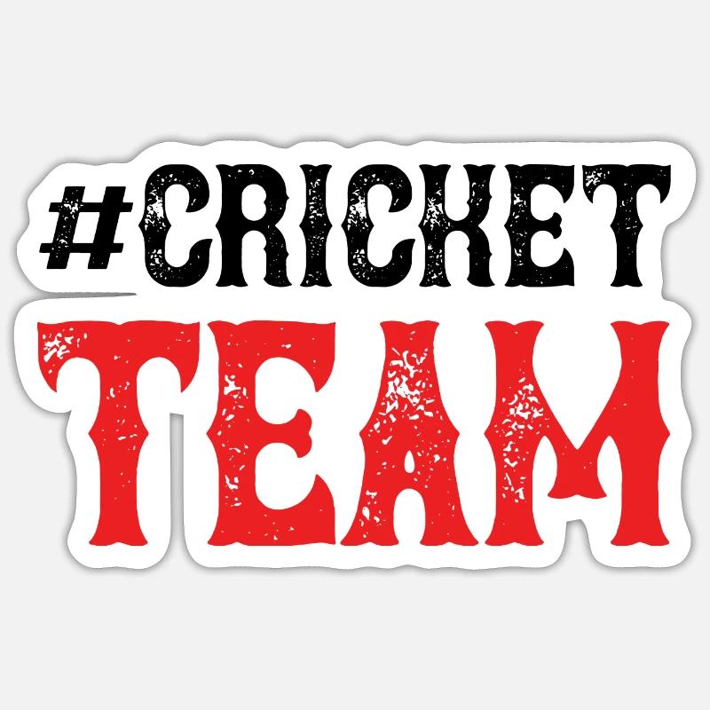 Équipe de cricket - Sticker taille S (10 x 10 cm) - blanc mat