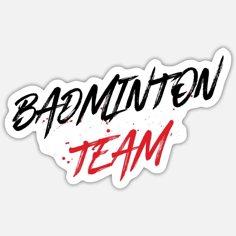 Équipe de badminton - Sticker taille S (10 x 10 cm) - blanc mat