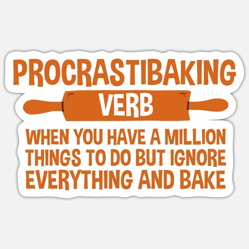 Procrastibaking Defnintion Description 2 Sticker size S (10 x 10 cm)