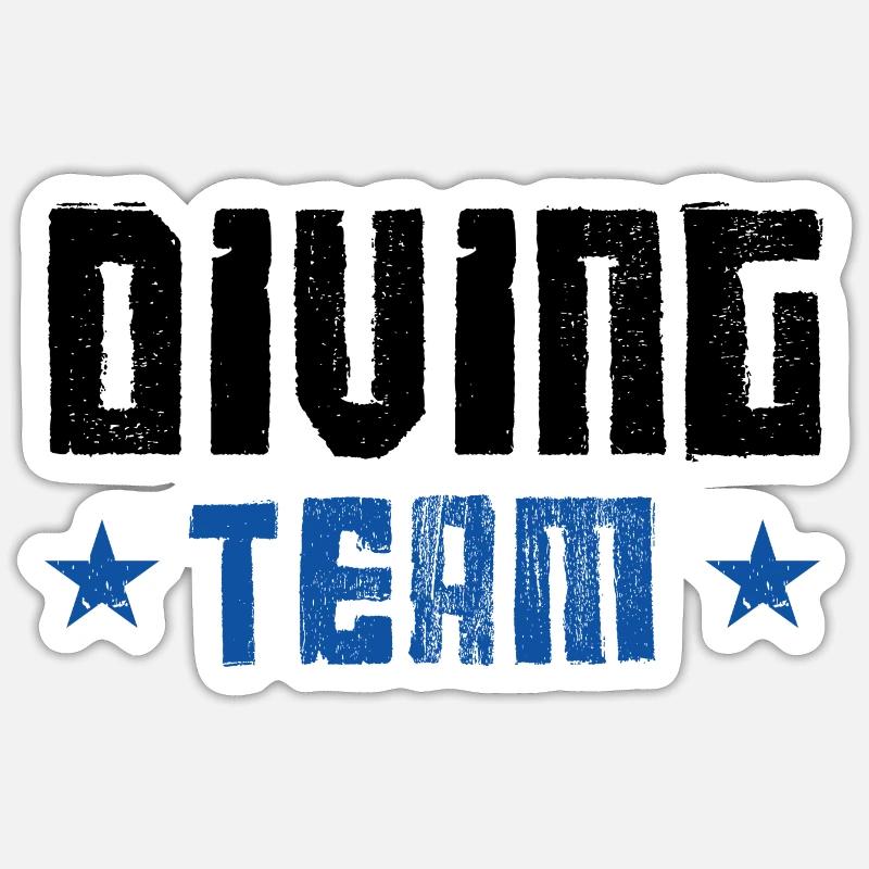 Diving Team - Sticker size S (10 x 10 cm) - white matte