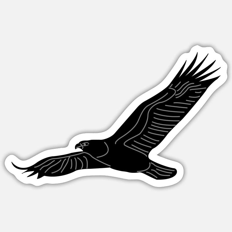 Adler01b - Sticker Größe S (10 x 10 cm) - Mattweiß