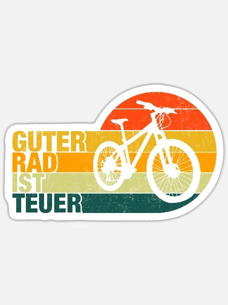 Guter Rad ist teuer - Sticker Größe S (10 x 10 cm) - Mattweiß