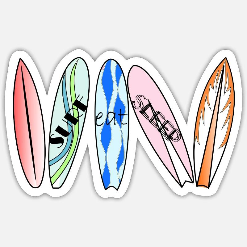 surfbretter - Sticker Größe S (10 x 10 cm) - Mattweiß