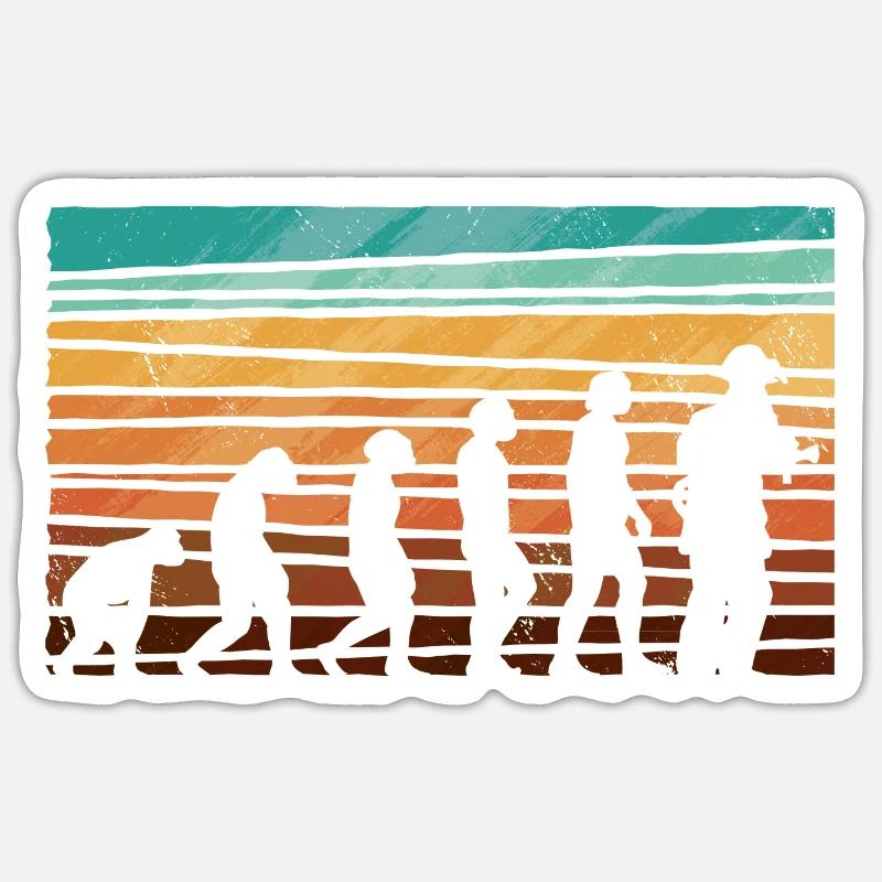 Evolution Firefighter Retro Firefighter Profession Sticker size S (10 x 10 cm)
