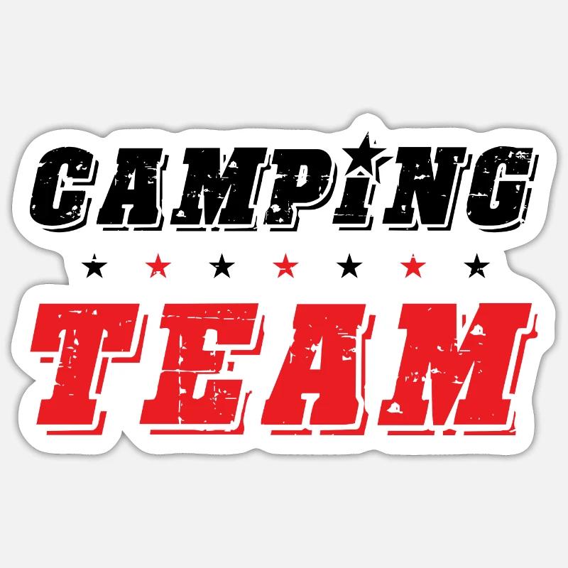 Camping Team - Sticker Größe S (10 x 10 cm) - Mattweiß