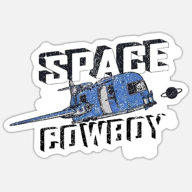 Space COWBOY - Sticker size S (10 x 10 cm) - white matte