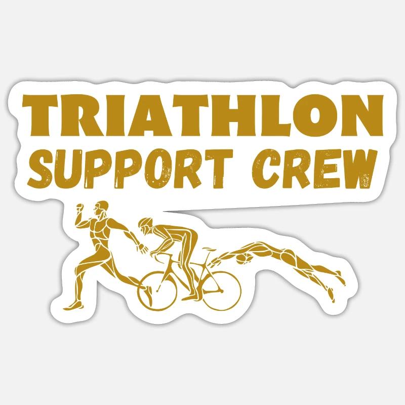 Triathlon Support Crew - Sticker Größe S (10 x 10 cm) - Mattweiß