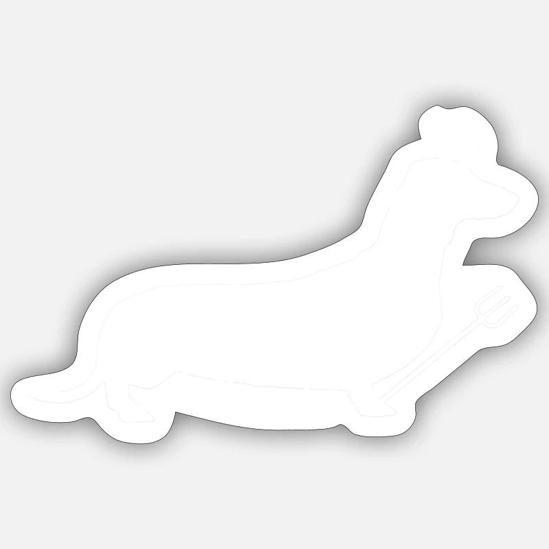Devils Dog - Sticker Größe S (10 x 10 cm) - Mattweiß
