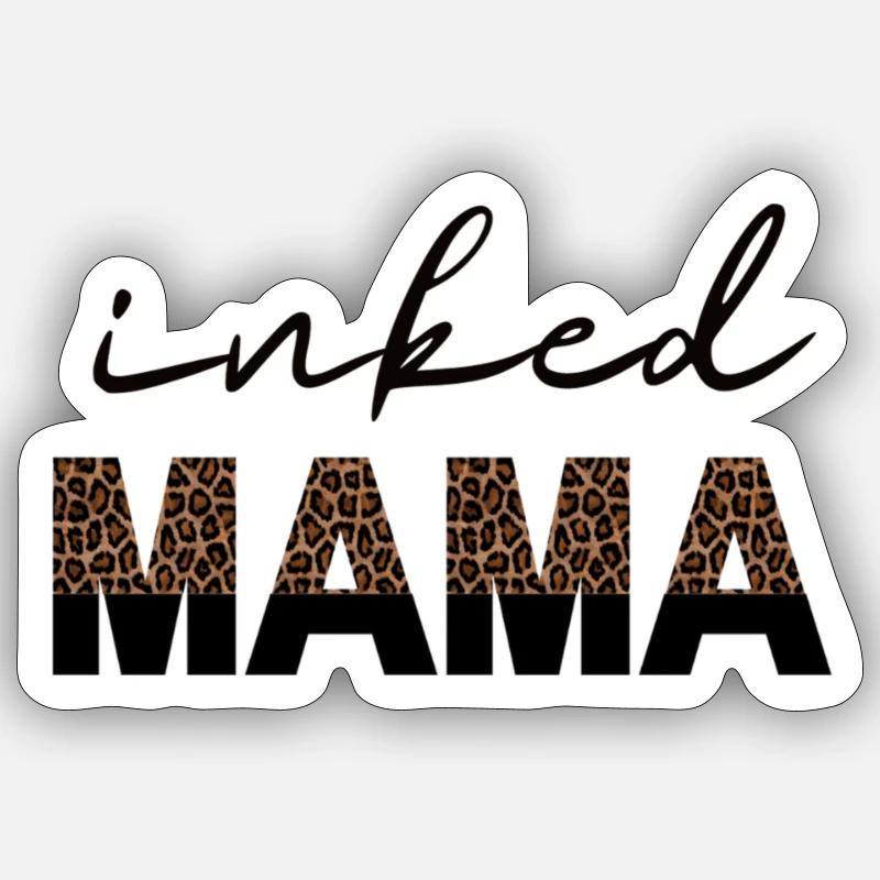 Inked Mama Strong Tee - Sticker size S (10 x 10 cm) - white matte