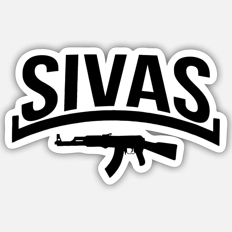 Sivas ak - Sticker taille S (10 x 10 cm) - blanc mat