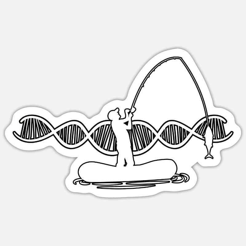 Pêche Pêche Pêche Pêche - Sticker taille S (10 x 10 cm) - blanc mat