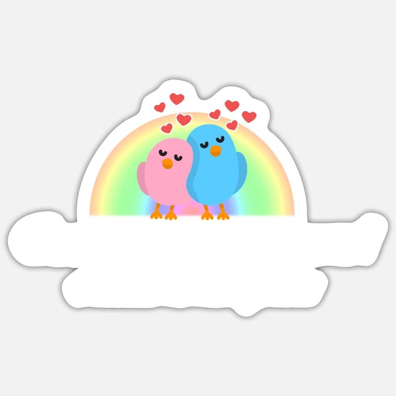 Que c'est beau, l'amour! - Sticker taille S (10 x 10 cm) - blanc mat