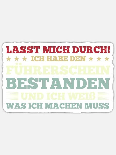 Führerschein Prüfung Führerscheinprüfung Geschenk - Sticker Größe S (10 x 10 cm) - Mattweiß