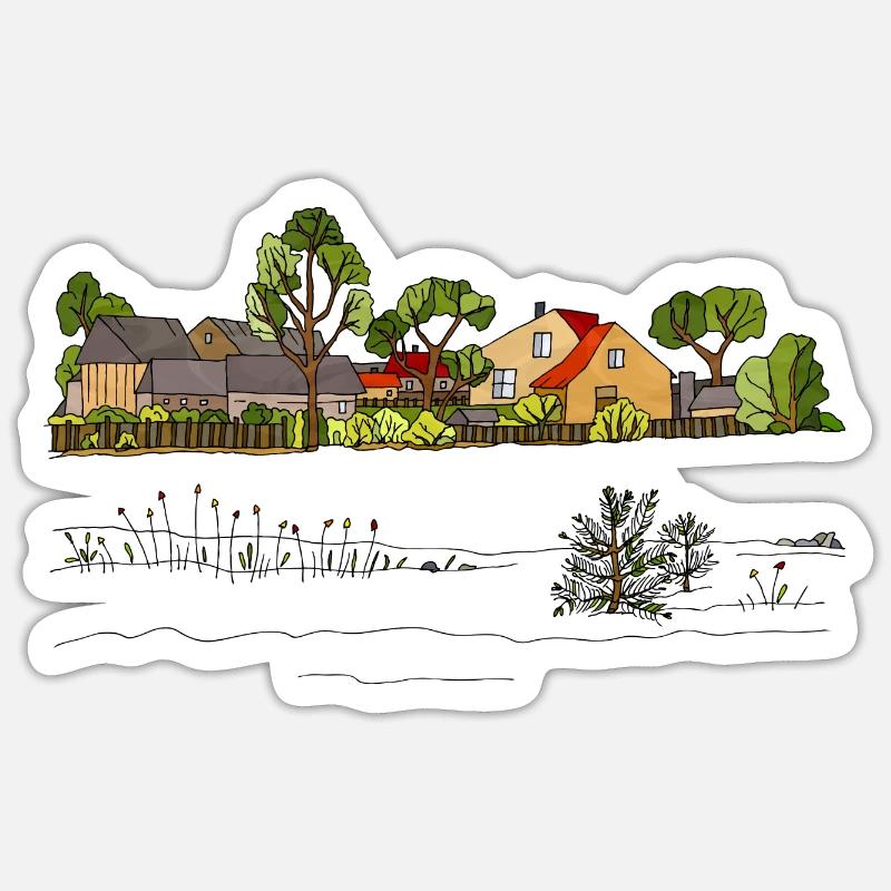 Rural landscape - Sticker size S (10 x 10 cm) - white matte