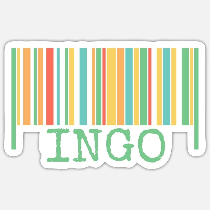 Barcode Ingo - Sticker size S (10 x 10 cm) - white matte