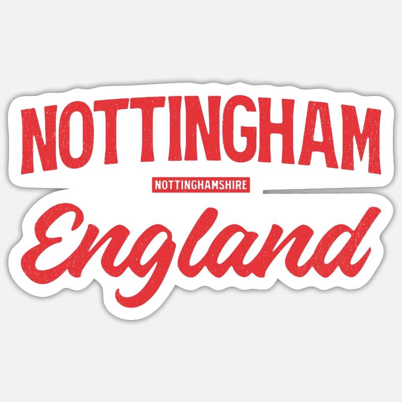 Nottingham England Script - Sticker Größe S (10 x 10 cm) - Mattweiß