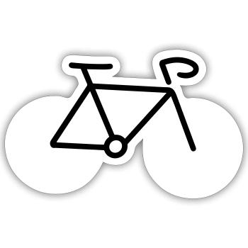 Vélo - Sticker taille S (10 x 10 cm) - blanc mat - Devant
