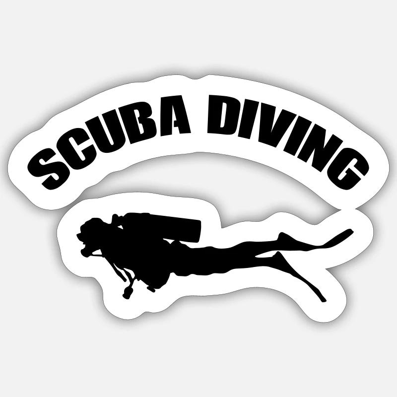 Scuba Diving - Sticker Größe S (10 x 10 cm) - Mattweiß