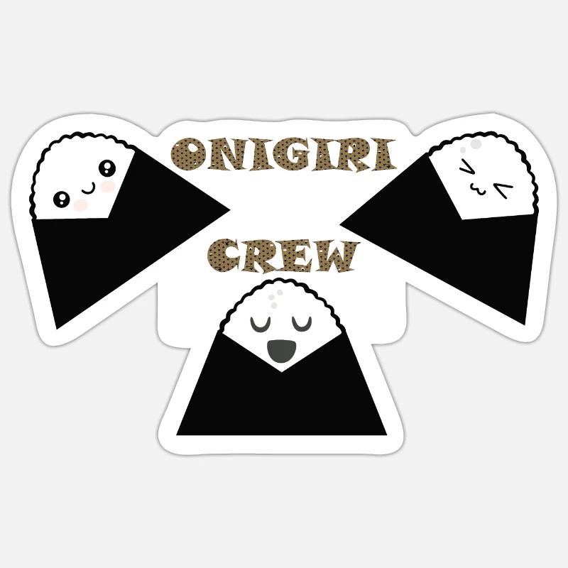 ONIGIRI CREW - Sticker taille S (10 x 10 cm) - blanc mat