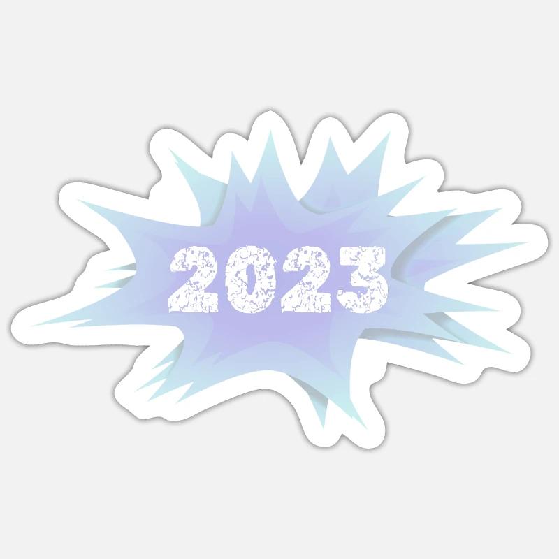 Speech bubble 2023 - Sticker size S (10 x 10 cm) - white matte