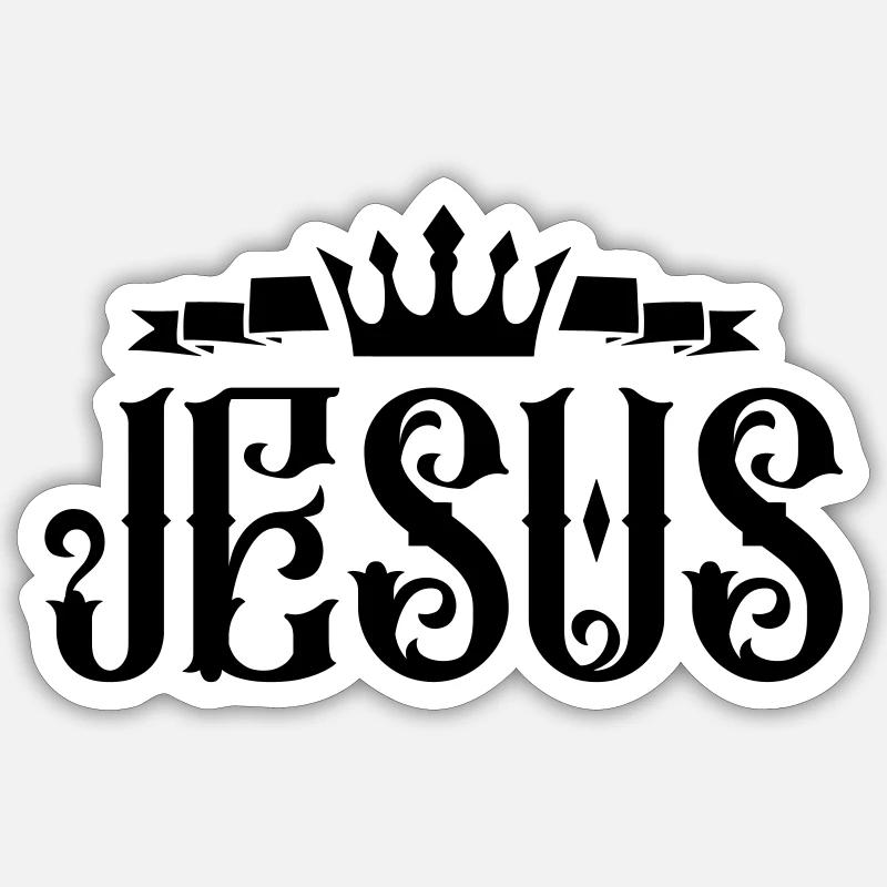 Jésus - Sticker taille S (10 x 10 cm) - blanc mat
