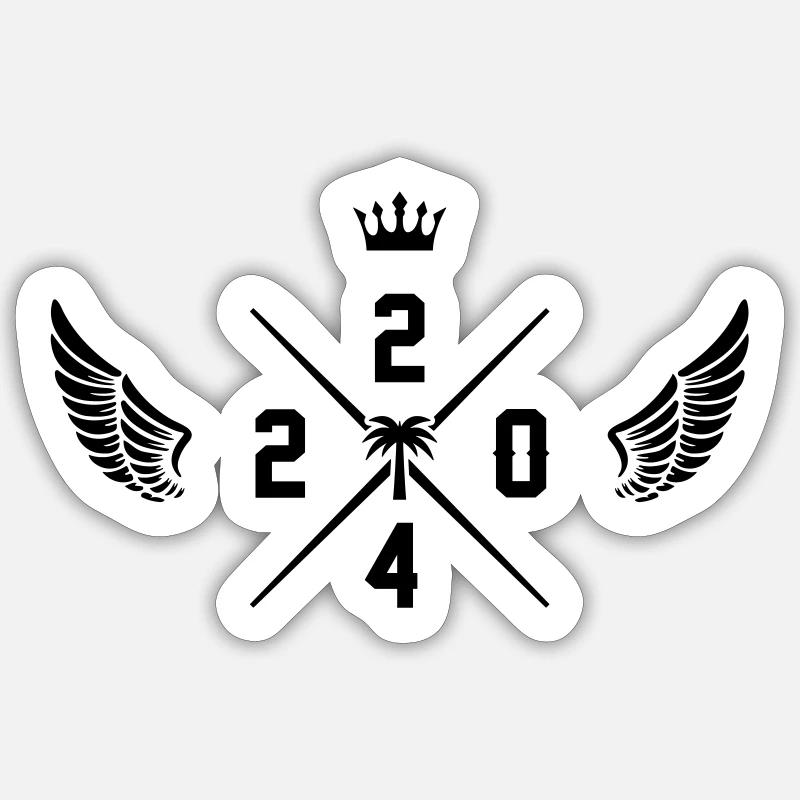 2024 Couronne - Sticker taille S (10 x 10 cm) - blanc mat