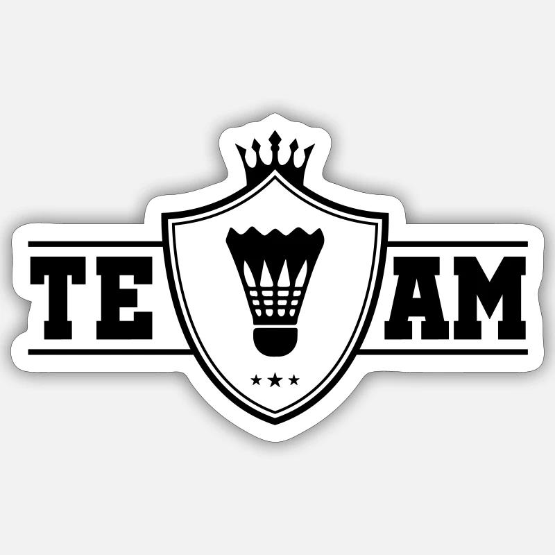 Badminton Team - Sticker size S (10 x 10 cm) - white matte