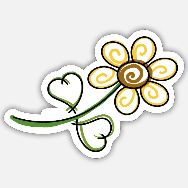 Fleur - Sticker taille S (10 x 10 cm) - blanc mat