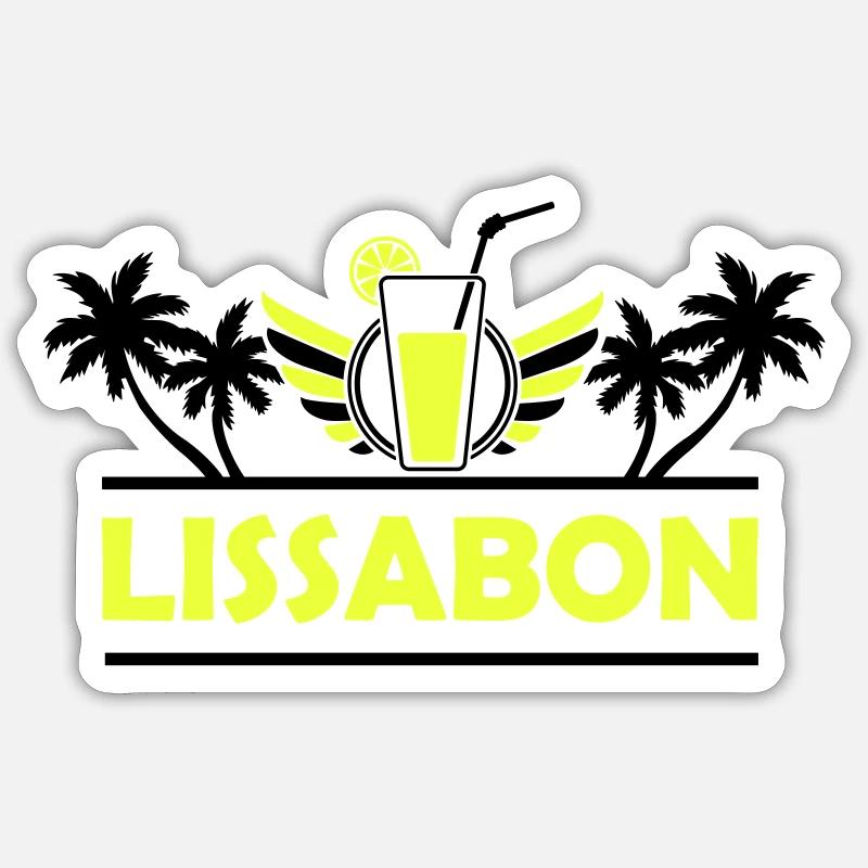 Lisbonne - Sticker taille S (10 x 10 cm) - blanc mat