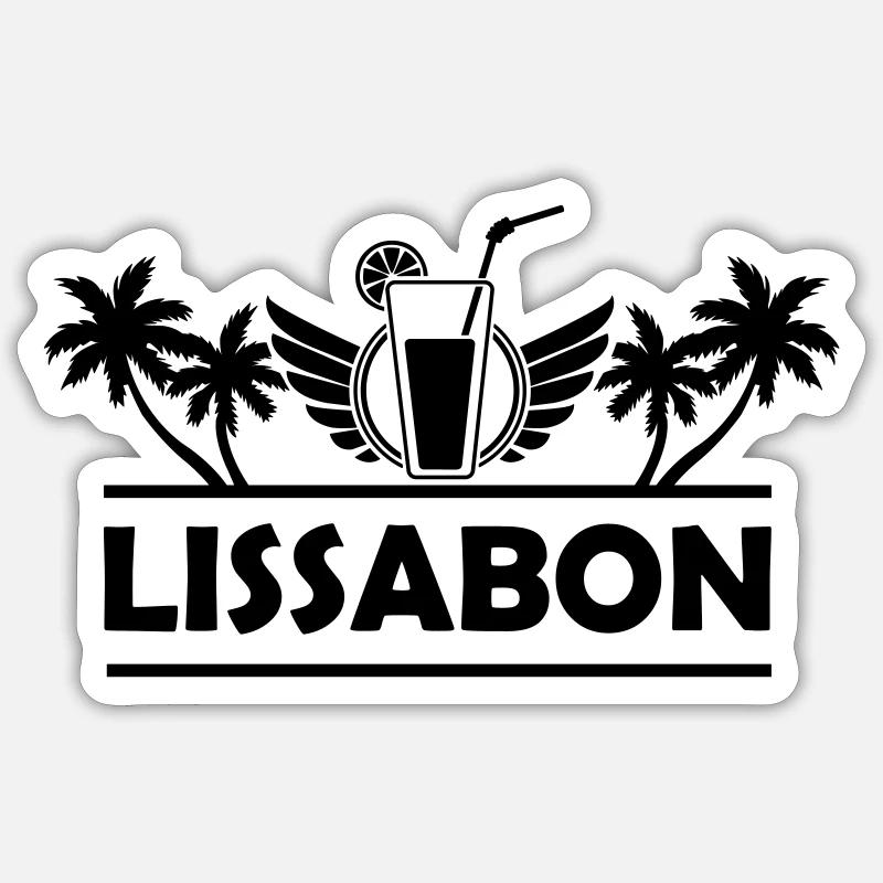 lissabon - Sticker Größe S (10 x 10 cm) - Mattweiß