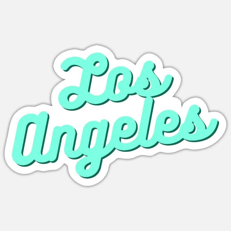 Los Angeles - Sticker taille S (10 x 10 cm) - blanc mat