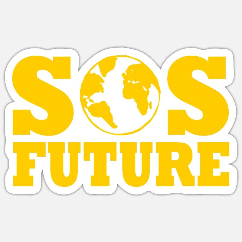 Sos future - Sticker size S (10 x 10 cm) - white matte