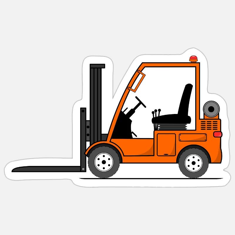 Stapler Gabelstabler Orange Sticker Größe S (10 x 10 cm)