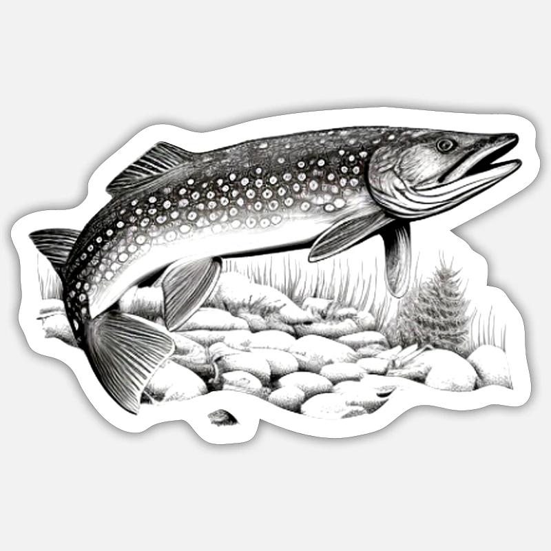 Pike Sticker size S (10 x 10 cm)