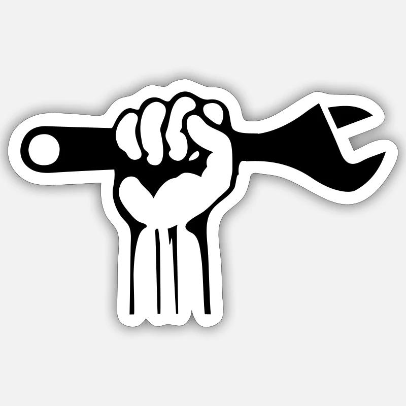 Hand Tool - Sticker size S (10 x 10 cm) - white matte