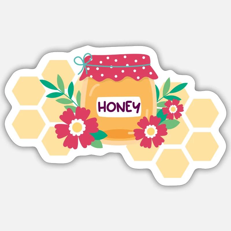 Blütenhonig - Sticker Größe S (10 x 10 cm) - Mattweiß
