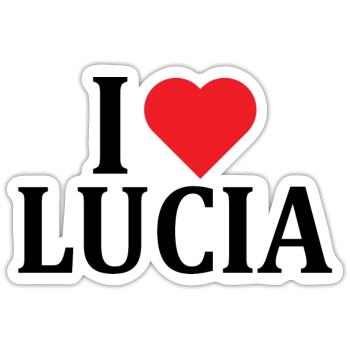 name t-shirt I love Lucia t-shirt gift idea - Sticker size S (10 x 10 cm) - white matte - Front