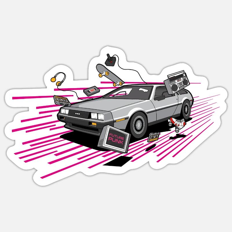Delorean Future Punk Oldtimer Youngtimer Retro 80s Sticker taille S (10 x 10 cm)