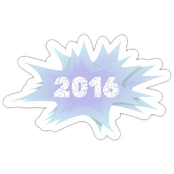 Speech bubble 2016 - Sticker size S (10 x 10 cm) - white matte - Front